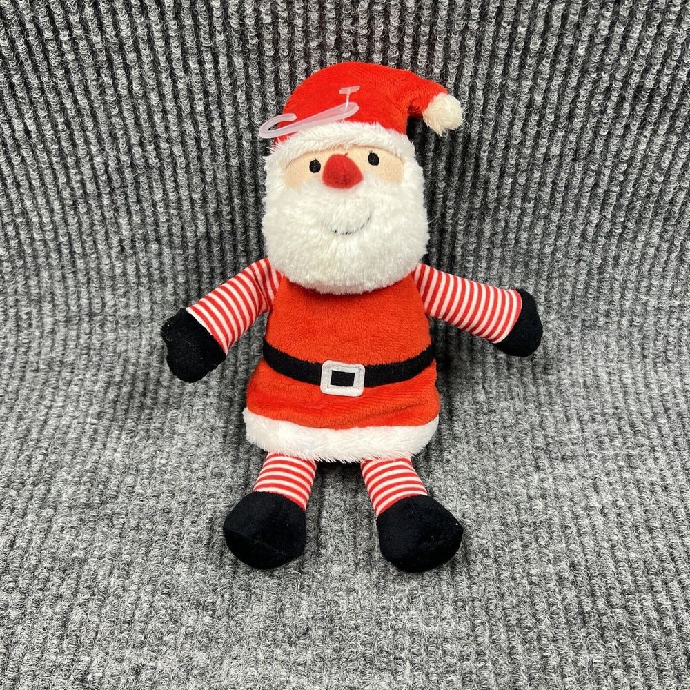 Carter's Christmas Santa‎ Claus 9" Plush Red Striped Hat Lovey Stuffed Toy